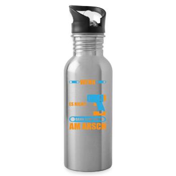 GERHARD Name Geschenk Reparatur reparieren - Trinkflasche mit integriertem Trinkhalm - Lightsilver - Rechts