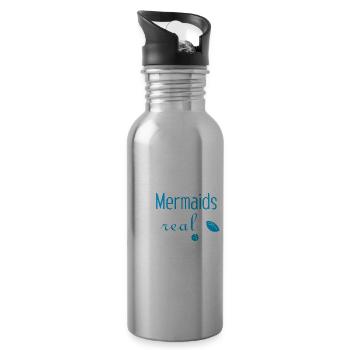 Meerjungfrauen sind echt - Trinkflasche mit integriertem Trinkhalm - Lightsilver - Rechts