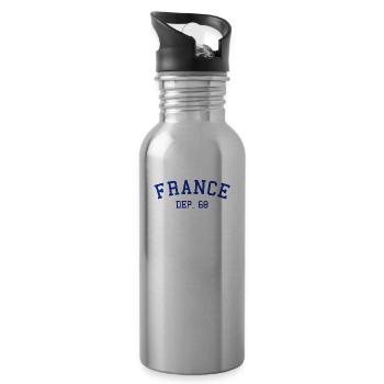 France Departement 68 Haut-Rhin - Trinkflasche mit integriertem Trinkhalm - Lightsilver - Rechts