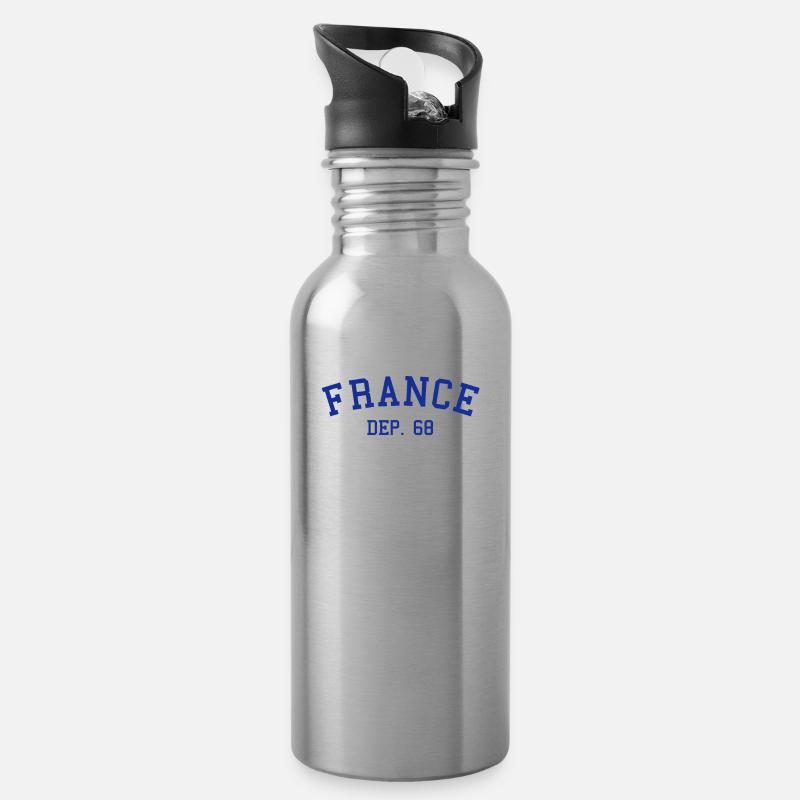 France Haut-Rhin 68 - Gourde avec paille intégrée - argent clair