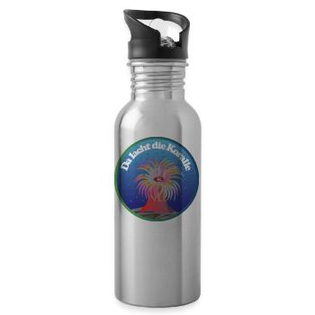 Da lacht die Koralle Meeresbewohner Tiefsee Riff - Trinkflasche mit integriertem Trinkhalm - Lightsilver - Rechts
