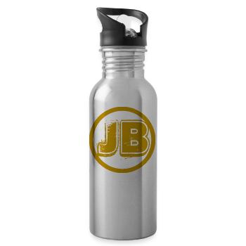 Stuff mit dem JB-Logo - Trinkflasche mit integriertem Trinkhalm - Lightsilver - Rechts