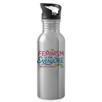 FEMINISM IS FOR EVERYONE - Water bottle with straw - silver - Right