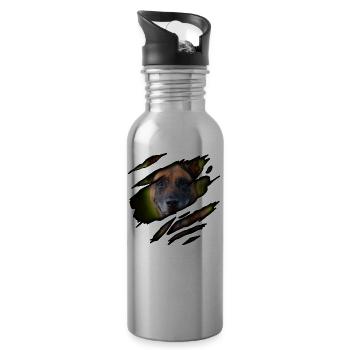 Malinois in me - Water bottle with straw - silver - Right
