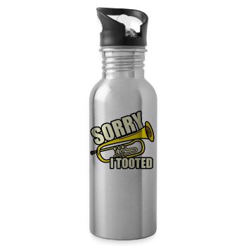 Sorry i tooted - Trinkflasche mit integriertem Trinkhalm - Lightsilver - Rechts