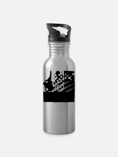 logo streetart expérimental conception de graffiti - Gourde avec paille intégrée - argent clair