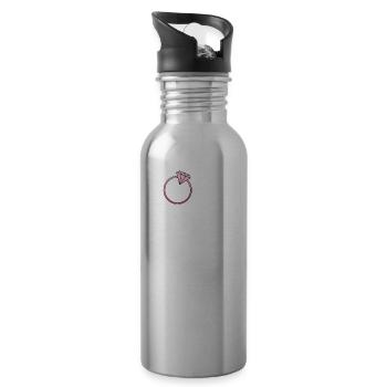 Off the Market Hochzeit Braut Spruch Geschenk Idee - Trinkflasche mit integriertem Trinkhalm - Lightsilver - Rechts