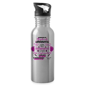 Anforderungen für Pflegeberufe T-Shirt Geschenk - Trinkflasche mit integriertem Trinkhalm - Lightsilver - Rechts