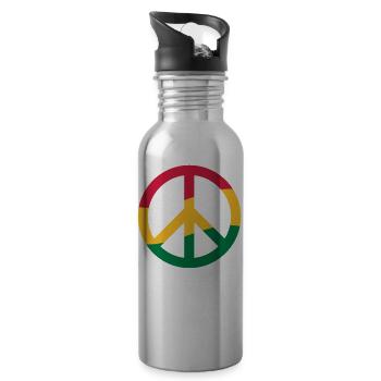 Peacezeichen Rastafari Reggae Musik Frieden Pace - Trinkflasche mit integriertem Trinkhalm - Lightsilver - Rechts