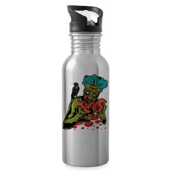 zombie - Water bottle with straw - silver - Right