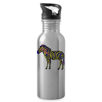 Zebra - Trinkflasche mit integriertem Trinkhalm - Lightsilver - Rechts