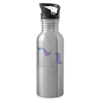 The sweet last unicorn - Water bottle with straw - silver - Right