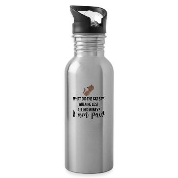 What did the cat say - Trinkflasche mit integriertem Trinkhalm - Lightsilver - Rechts
