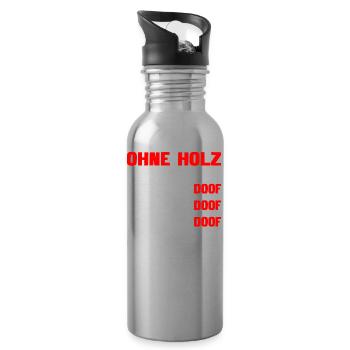 Holz doof Tischler - Trinkflasche mit integriertem Trinkhalm - Lightsilver - Rechts