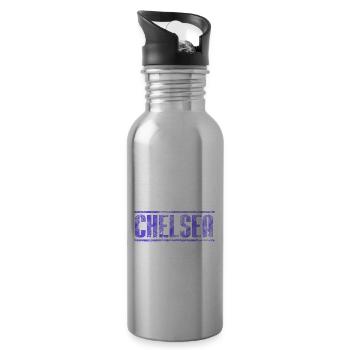 Chelsea Football Football as a great gift fan - Water bottle with straw - silver - Right