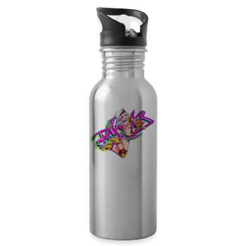 Rollschuhlaufen - Trinkflasche mit integriertem Trinkhalm - Lightsilver - Rechts