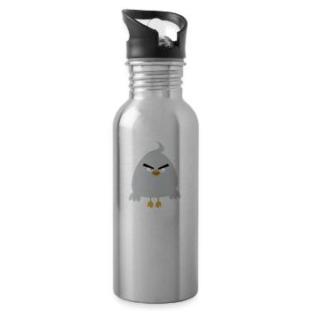 Je suis en état d’enrôler. - C’est pas vrai! v3 - Gourde avec paille intégrée - argent clair - Droite