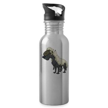 Wolf - Trinkflasche mit integriertem Trinkhalm - Lightsilver - Rechts