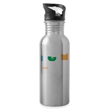Bière - Bière - buveurs de bière - Chimie - Cadeau - Gourde avec paille intégrée - argent clair - Droite
