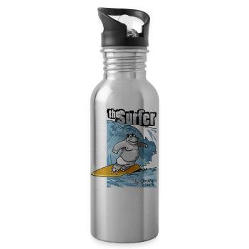 the surfer - Water bottle with straw - silver - Right