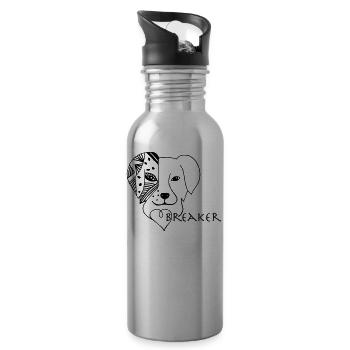 Australian Shepherd Aussie Heartbreaker Gift - Water bottle with straw - silver - Right