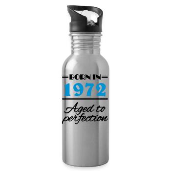 Born in 1972 Aged to perfection - Water bottle with straw - silver - Right