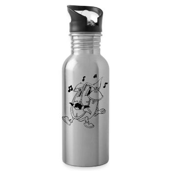 Crazy Wecker - Trinkflasche mit integriertem Trinkhalm - Lightsilver - Rechts