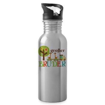 großer Bruder Giraffe - Trinkflasche mit integriertem Trinkhalm - Lightsilver - Rechts