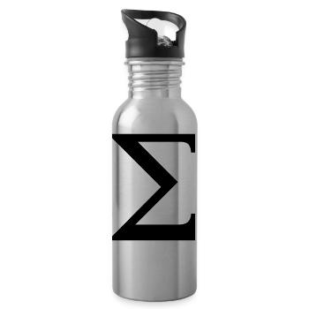 Sigma greek alphabet - Trinkflasche mit integriertem Trinkhalm - Lightsilver - Rechts