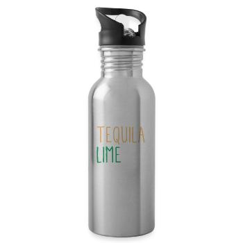Sel Tequila Lime Répétition Funny Cinco De Mayo - Gourde avec paille intégrée - argent clair - Droite