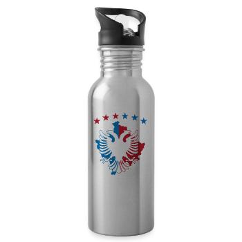 albania and kosovo Geschenkidee Shirt für Albaner - Trinkflasche mit integriertem Trinkhalm - Lightsilver - Rechts