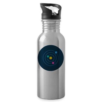Minimalist Solar system - Water bottle with straw - silver - Right