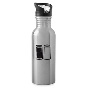 Extra Salty - Funny Quote - Kitchen - Cooking Gift - Trinkflasche mit integriertem Trinkhalm - Lightsilver - Rechts