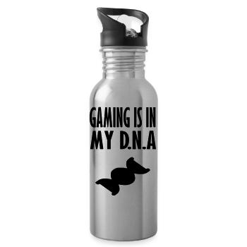 gaming dna - Water bottle with straw - silver - Right