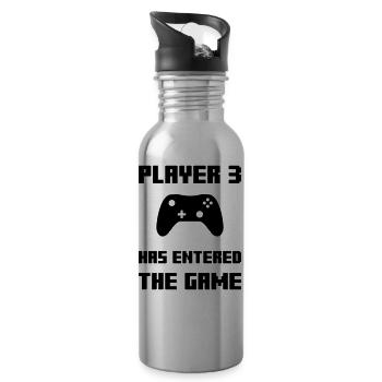 Player 3 has entered the Game - Trinkflasche mit integriertem Trinkhalm - Lightsilver - Rechts