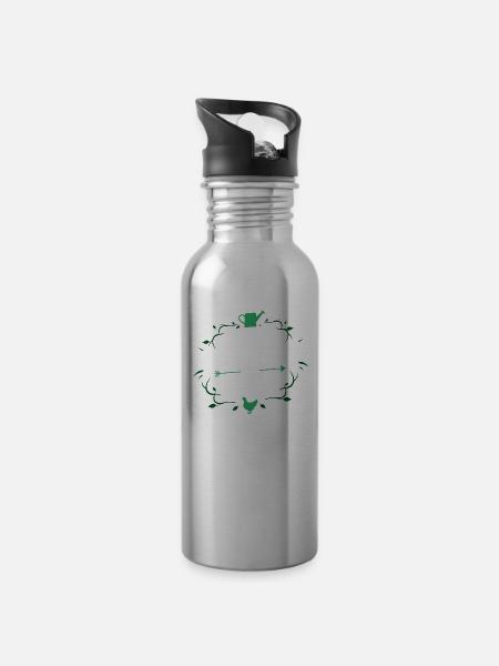 JARDINAGE - Je veux juste travailler dans mon jardin Chick - Gourde avec paille intégrée - argent clair