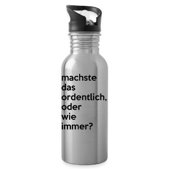machste das ordentlich ,oder wie immer?..by Mortex - Trinkflasche mit integriertem Trinkhalm - Lightsilver - Rechts