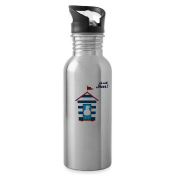 ich will Meer - Trinkflasche mit integriertem Trinkhalm - Lightsilver - Rechts