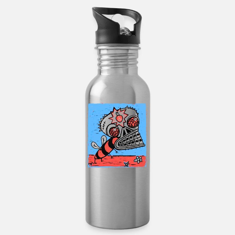 insecte - Gourde avec paille intégrée - argent clair