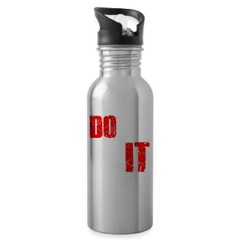 Do not quit - Don't give up - Water bottle with straw - silver - Right