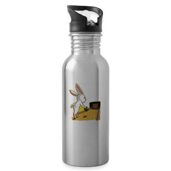 I love bowling bowling Easter gift - Water bottle with straw - silver - Right