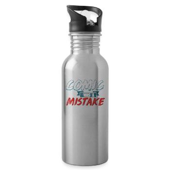 Der Witz war ein Fehler - Trinkflasche mit integriertem Trinkhalm - Lightsilver - Rechts