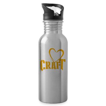 Love Craft Beer - Craft Beer Hops Gift - Water bottle with straw - silver - Right