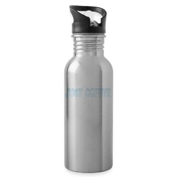 Gerade Kaffee-lustiges Koffein-Addict-Kaffee-Design - Trinkflasche mit integriertem Trinkhalm - Lightsilver - Rechts