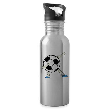 Dabbing Dab Soccer Ball Joueur Jeu Sport Elf - Gourde avec paille intégrée - argent clair - Droite