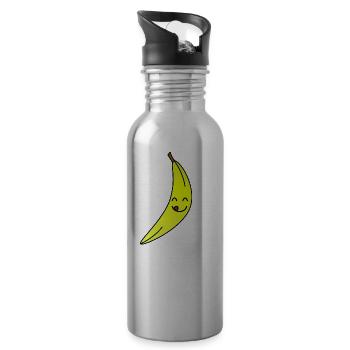 banane - Gourde avec paille intégrée - argent clair - Droite