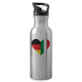 A heart - Germany Italy - Water bottle with straw - silver - Right