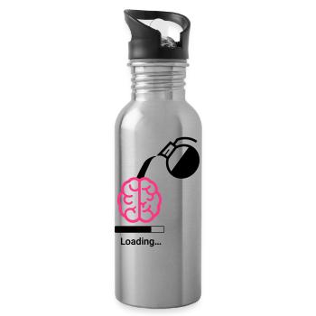 Kaffee Ladestatus - Trinkflasche mit integriertem Trinkhalm - Lightsilver - Rechts