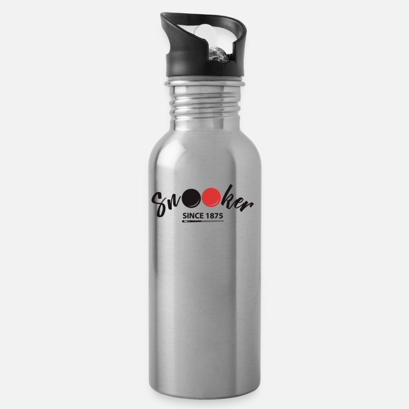 Snooker Since 1875 - Trinkflasche mit integriertem Trinkhalm - Lightsilver