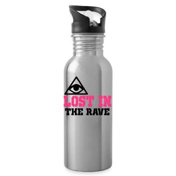 im Rave verloren - Trinkflasche mit integriertem Trinkhalm - Lightsilver - Rechts